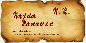 Najda Monović vizit kartica